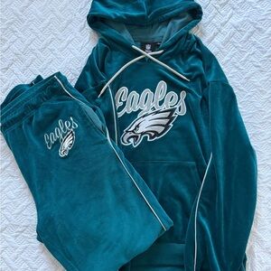 NFL FOCO Philadelphia Eagles green velour tracksuit